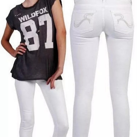 White Rock & Republic Jeans with Rhinestone Pockets Size 8 - Picture 2 of 3